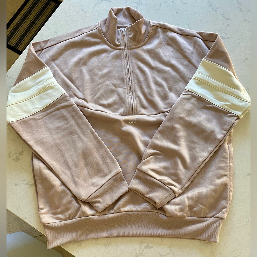 NWT Adidas Warm-up Half-zip Pullover in Wonder Taupe